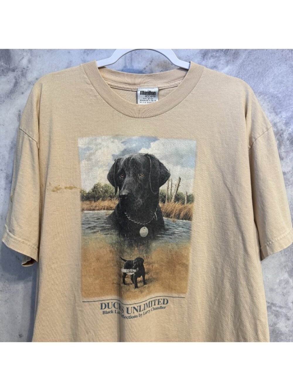 Vintage Ducks Unlimited Black Lab Dog T Shirt Mens XL Short Sleeve Nature